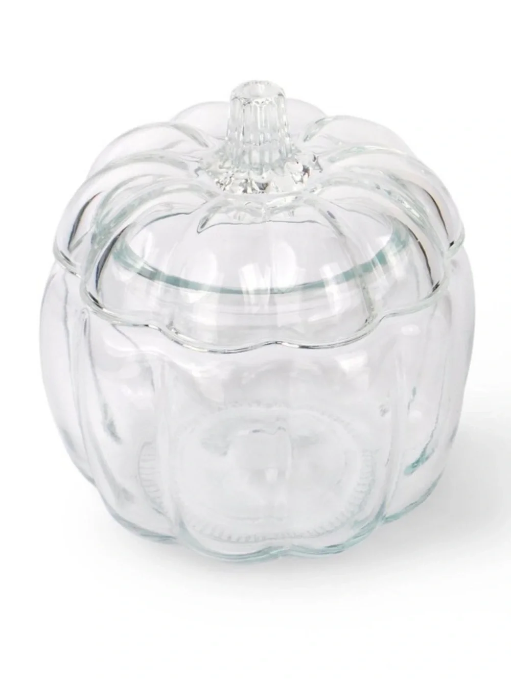 Clear Glass Pumpkin Jar with Lid